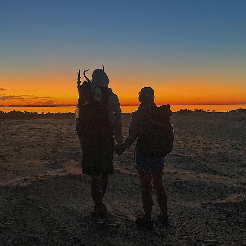 MST Completers Hali Grantham and Daniel “Danny G” Graham enjoying sunset at Jockey’s Ridge State Park