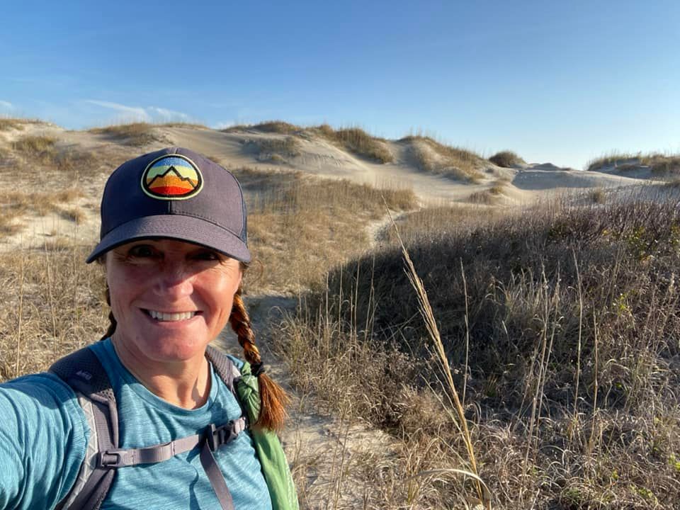 MST Completer Jennifer Browndorf hiking on the Outer Banks © Jennifer Browndorf