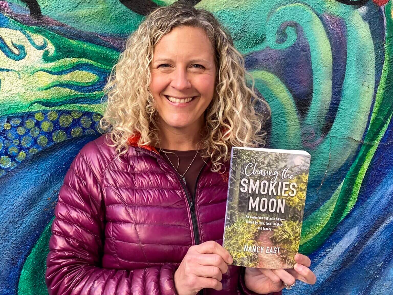 Nancy East holding 'Chasing the Smokies Moon'